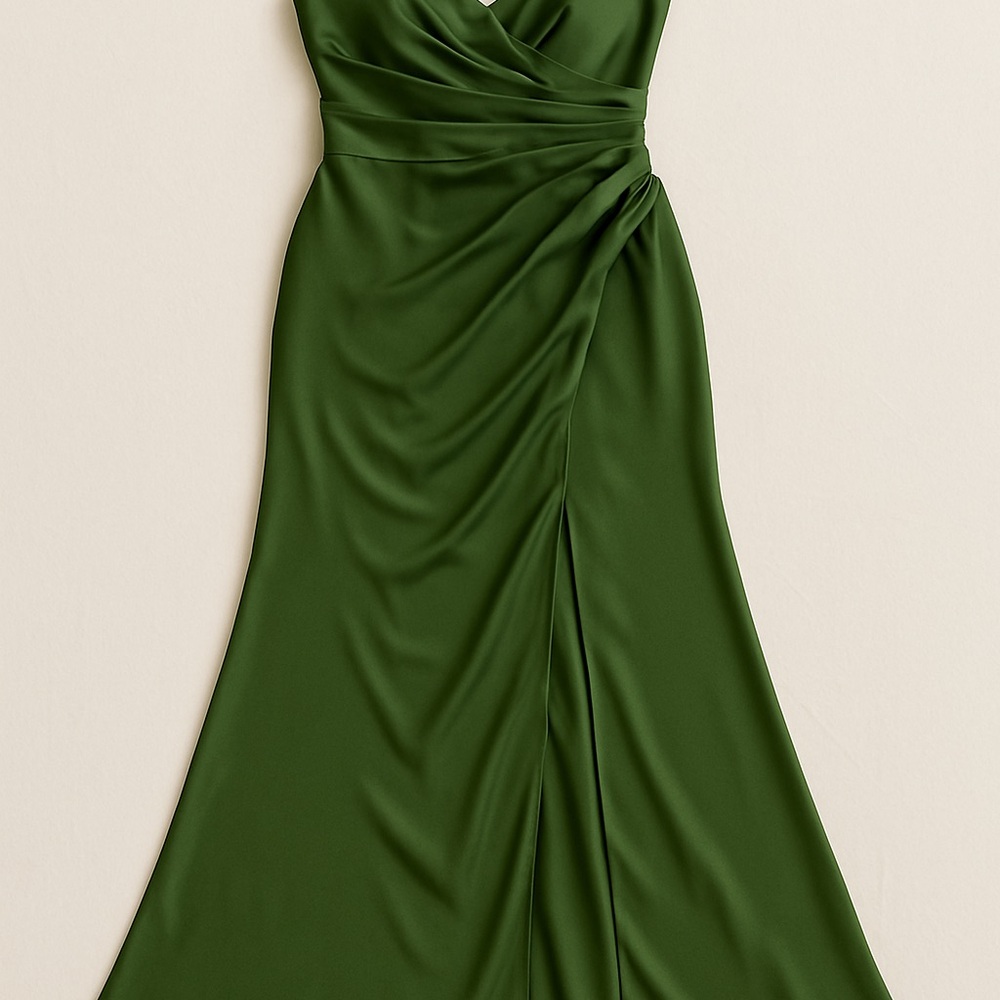 NWT Galina Signature Forest Green Satin Gown Size 14 - Picture 2 of 6